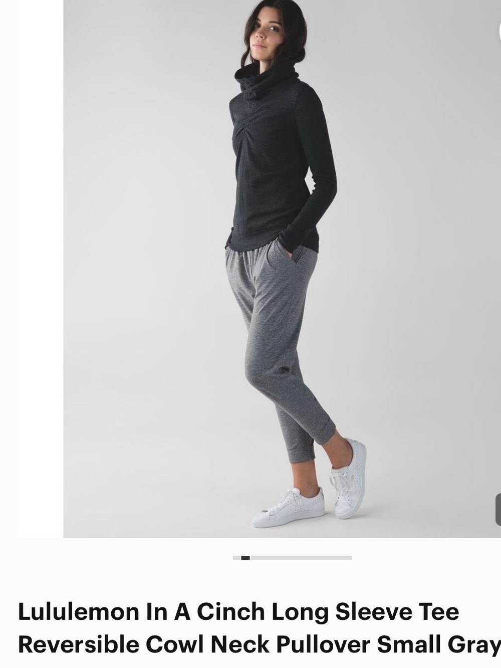 lululemon athletica Charcoal Stripe Reversible Cowl Neck Pullover - Picture 13 of 13